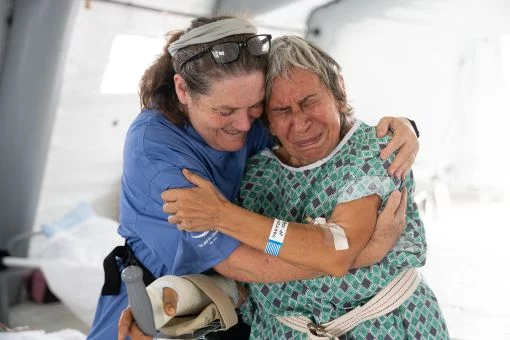 Patientin in unserem Notfallkrankenhaus in Venezuela
