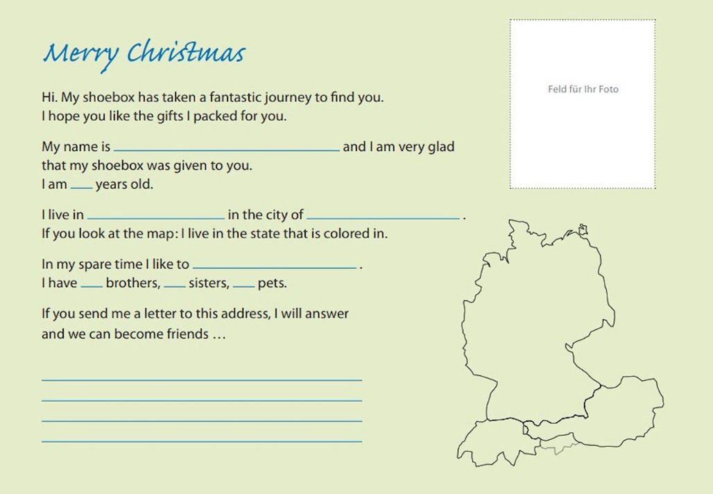 Briefe schreiben_Weihnachten im Schuhkarton