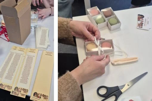 Vorbereitungen in liebevoller Handarbeit