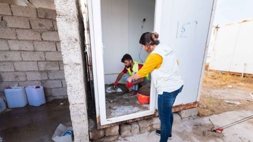 Latrine im Irak wird funktionsfähig
