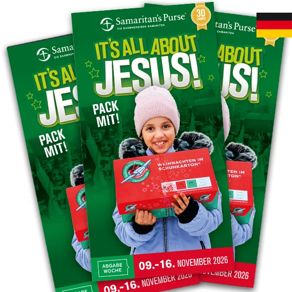 „Weihnachten im Schuhkarton“ – deutschsprachiger Flyer