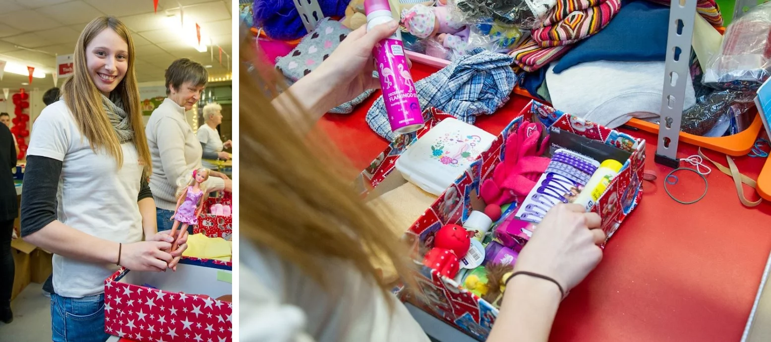 Wie packe ich einen Schuhkarton