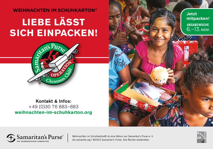 Füllanzeigen "Weihnachten im Schuhkarton" 2023 Füllanzeigen "Weihnachten im Schuhkarton" 2023