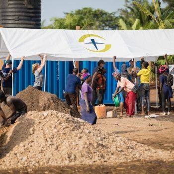 Zeltdach des Krankenhauses für Ebola-Patienten