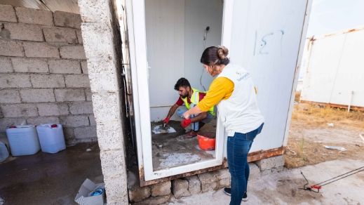 Latrine im Irak wird funktionsfähig